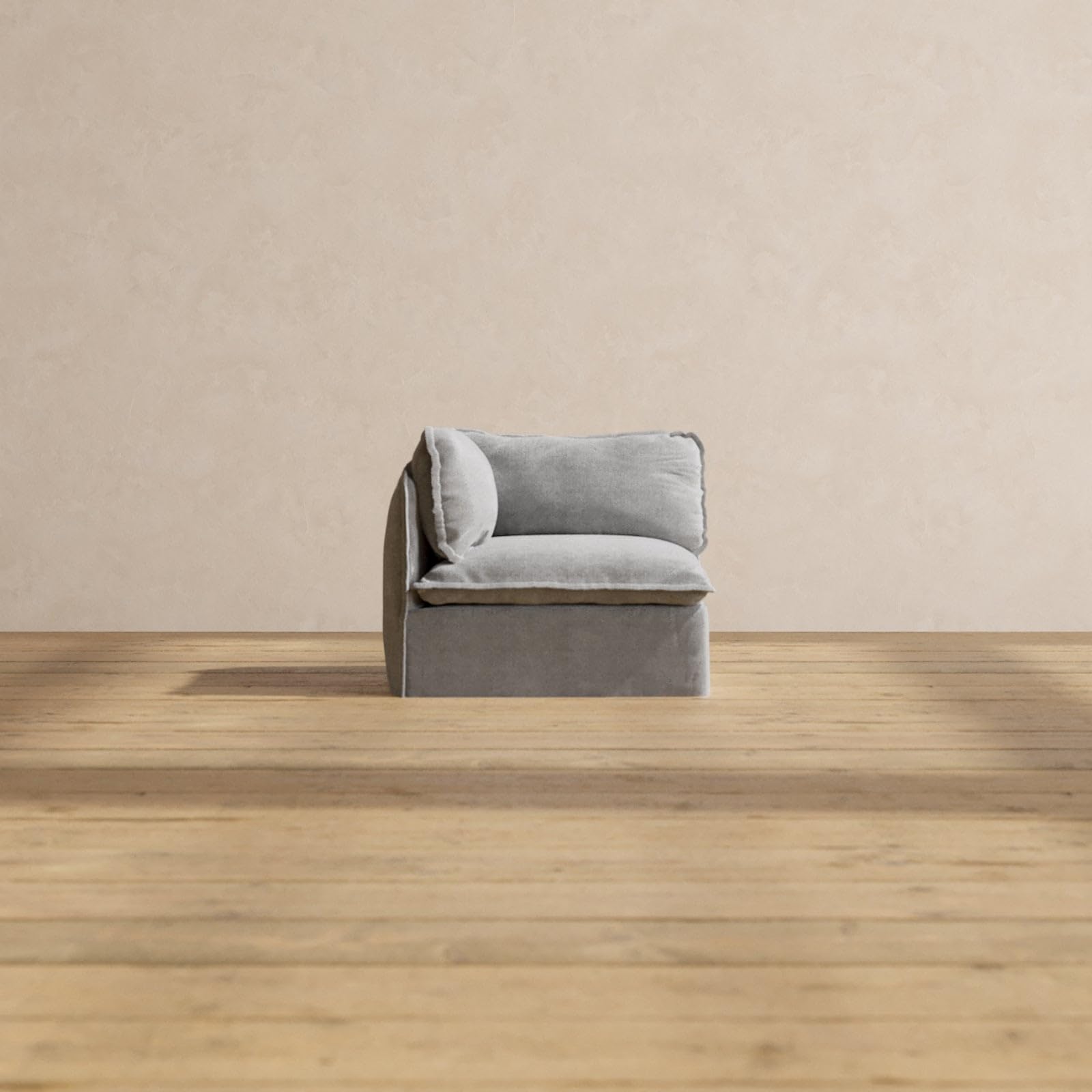 Anabei Modular Washable Corner Chair in Ash | Deluxe+ Seat | Cloud Pillow