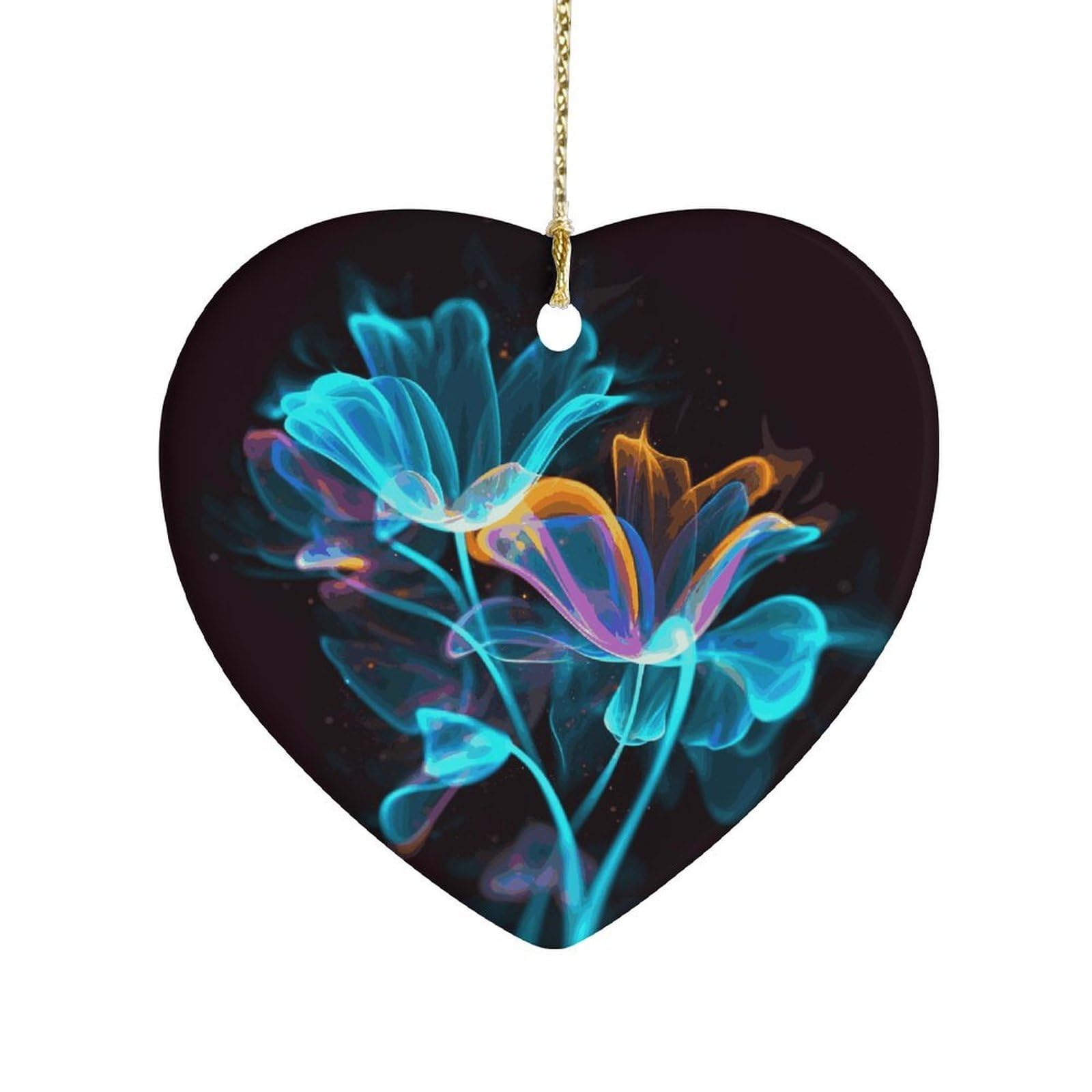 Fekiloot Style Neon Flowers Ceramic Ornament Home Decor Keepsake