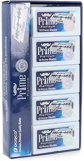 Dorco Prime Platinum Double Edge Razor Blades - 100 Pack for Smooth Shaves & Less Irritation