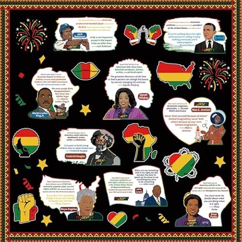 gisgfim Black History Month Bulletin Board Decoration Set African American Inspirational Borders Cutouts for Classroom School Bulletin Board Craft Home Wall(Black History Month) Cover