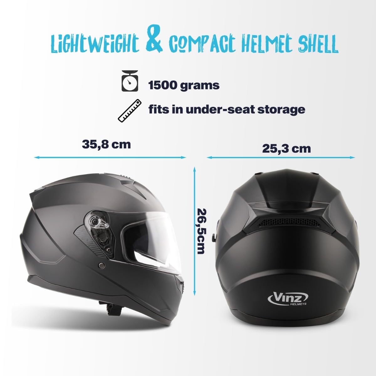 VINZ Kennet Integralhelm ECE 22.06 PINLOCK vorbereitet Motorradhelm Vollvisierhelm Fullface Helm XS-XXL