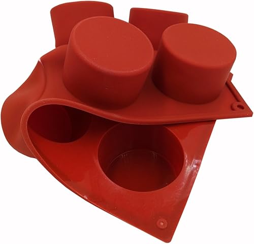 Miniatura 5 de ECHODONE Molde de jabón cilíndrico redondo de 8 cavidades, molde de silicona para magdalenas, molde cilíndrico hecho a mano para pasteles, pan,