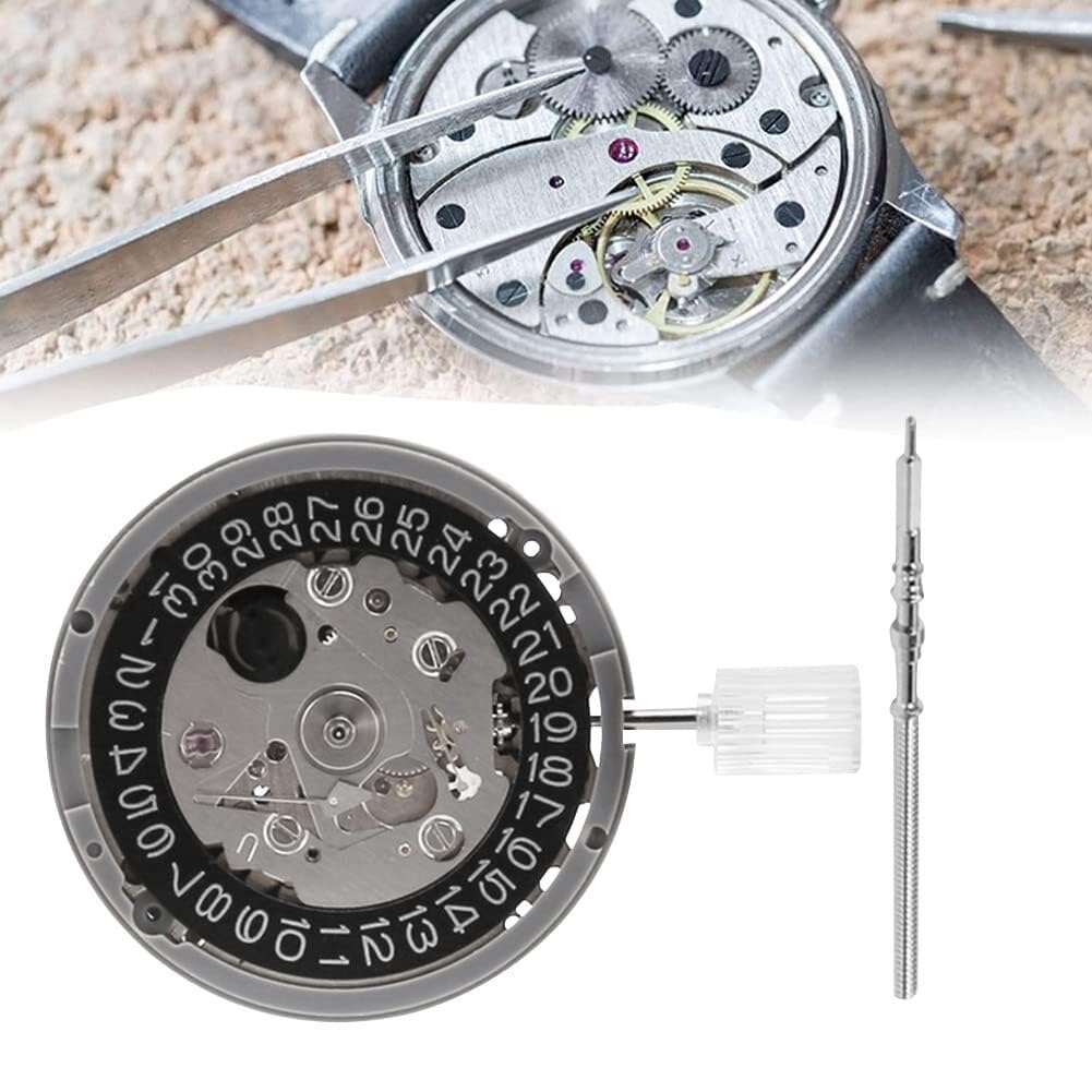 KJSHXYG 3-Character Calendar Mechanical Movement with Lever - Silver Replacement for Watch Repair