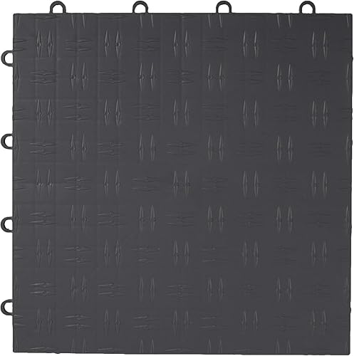 VEVOR Suelo de garaje, azulejos de suelo entrelazados duraderos, paquete de 25, azulejos de garaje antideslizantes con placa de diamante, soporta
