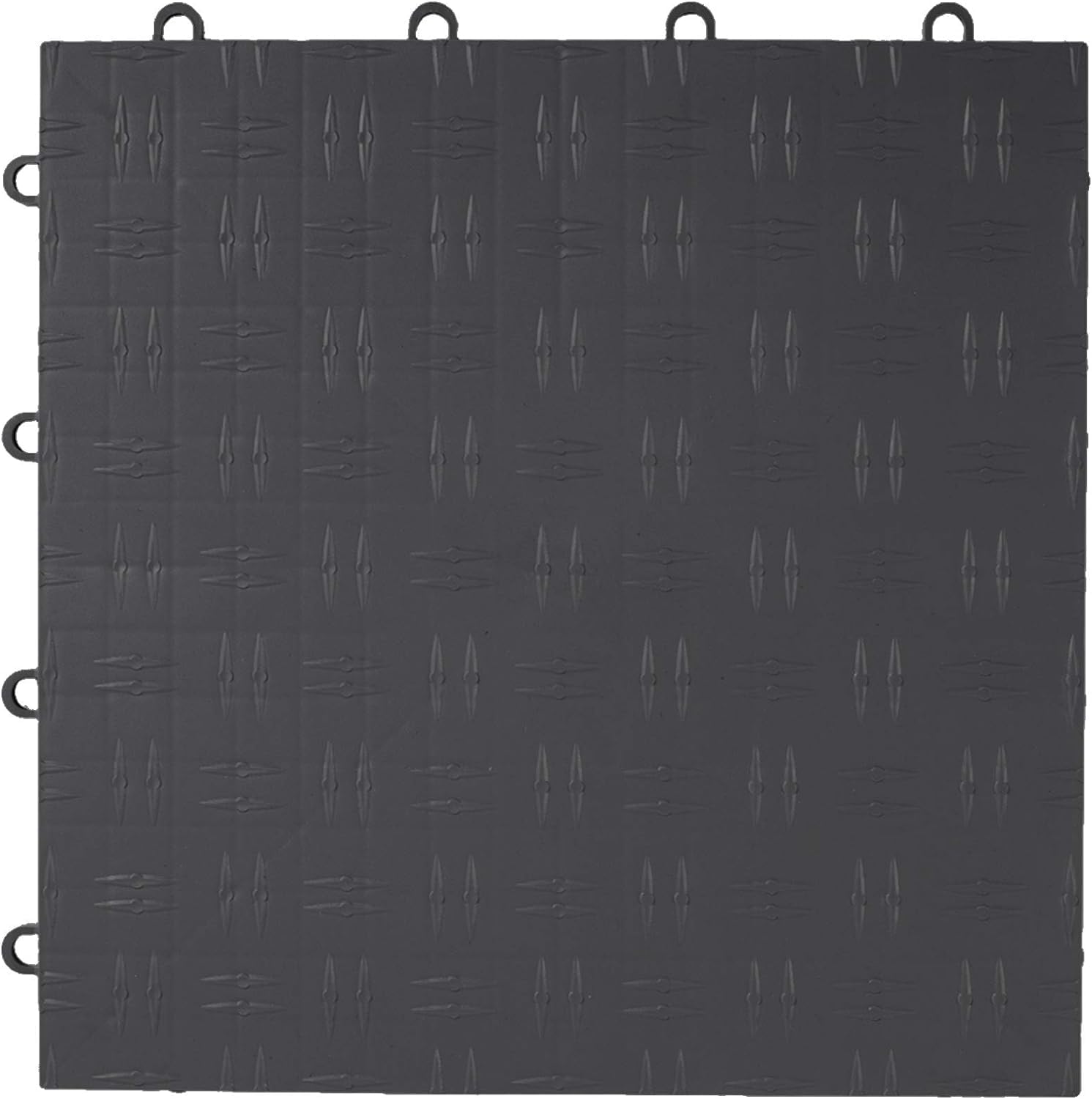 VEVOR Garage Floor, Durable Interlocking Floor Tiles, 25 Pack, Non-Slip Diamond Plate Garage Tiles, Support up to 55,000 lbs for Car Garage, Basements, Gyms, Repair Shops (12 x 12 inch, Graphite)