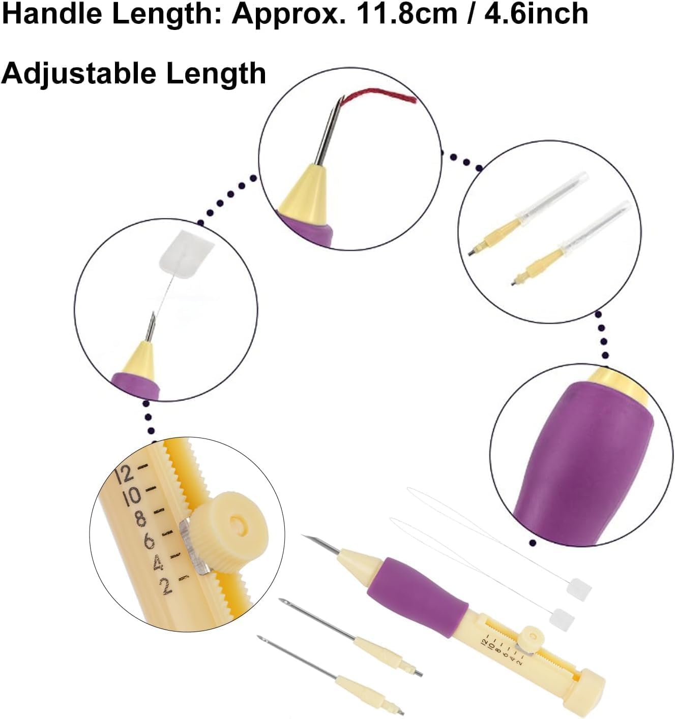 Deriz Punch Needle Embroidery Starter Kit for Adults & Kids | Complete DIY Rug Punch Needle Craft Set with 5 Color Yarn (15g Each), Embroidery Cloth, Needles & Accessories | Beginner Needle Felting Craft Kit 1