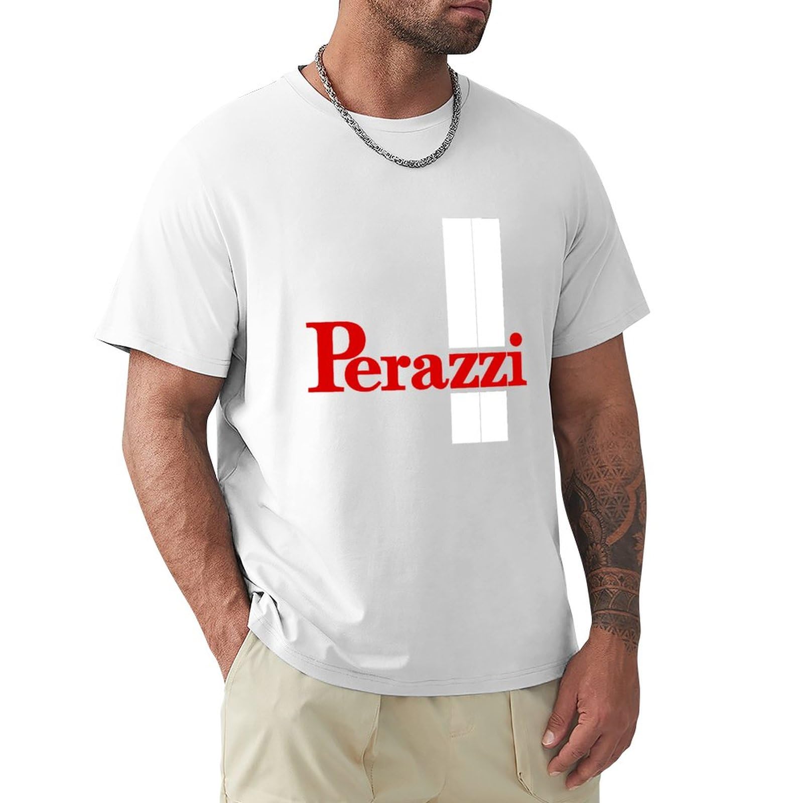 PERAZZI SHOTHUN Italian Black White Grey Men Tshirt XX-Large White