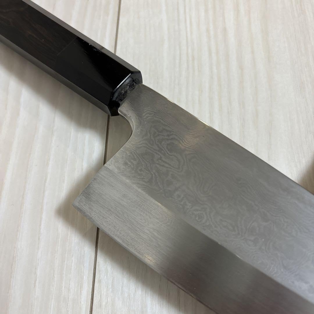 Amazon.co.jp: 出刃包丁 6寸 180mm 青1号 墨流し 黒檀八角柄 : ホーム 
