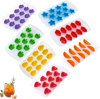 Moulle à Glaçons Coeur, Speyang Bac à Glaçons Original, Ice Cube Tray Heart, Moule à Glaçons en Silicone Bleu, 7 Pièces Glaçons Bac Freeze Moule pour Whisky, Cocktail, Boissons, Jus, Bière