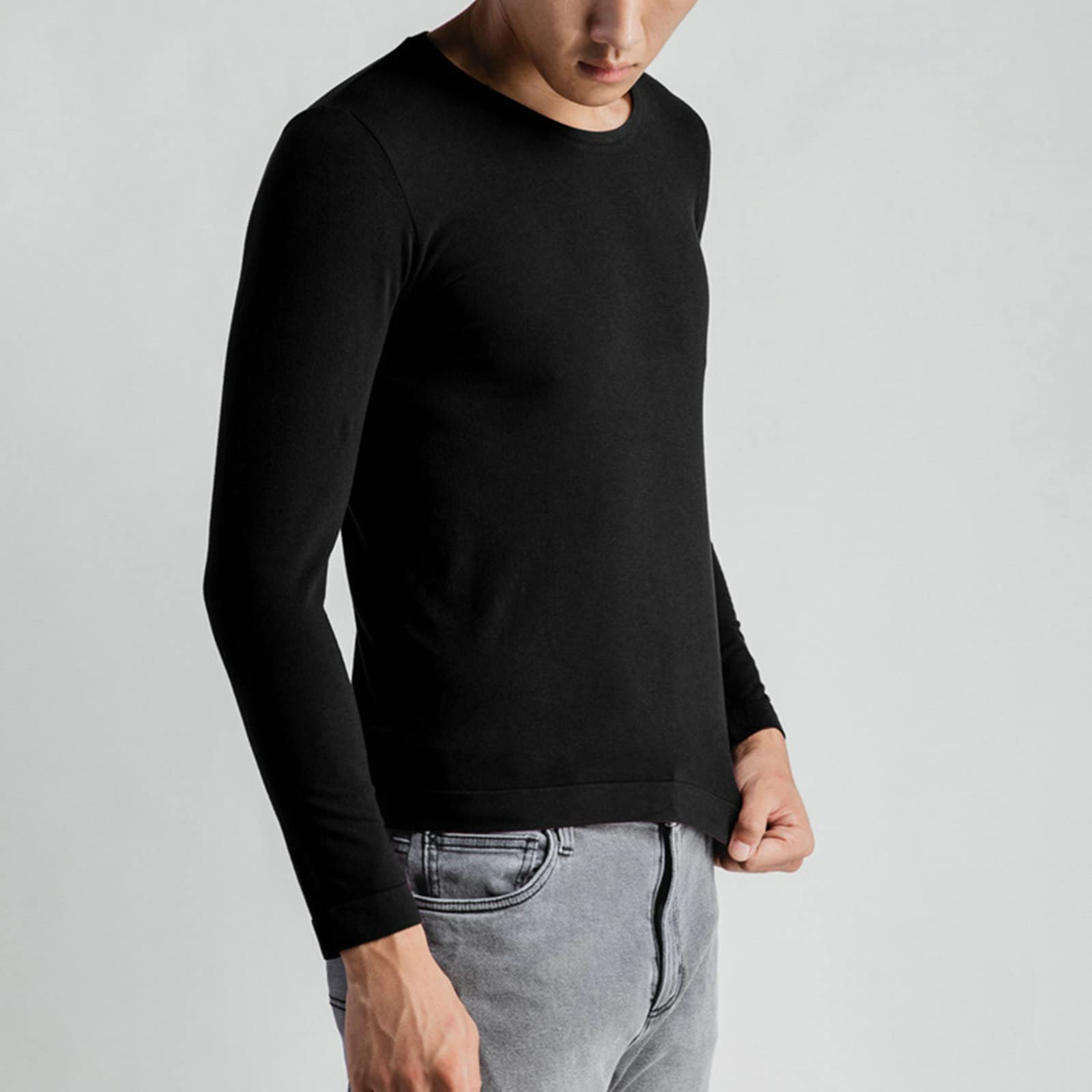 Daesar Thermounterwäsche Set Acryl, Funktionsunterwäsche Herren Skiunterwäsche One Size Königsblau Winter Thermowäsche Unterhemd + Unterhose