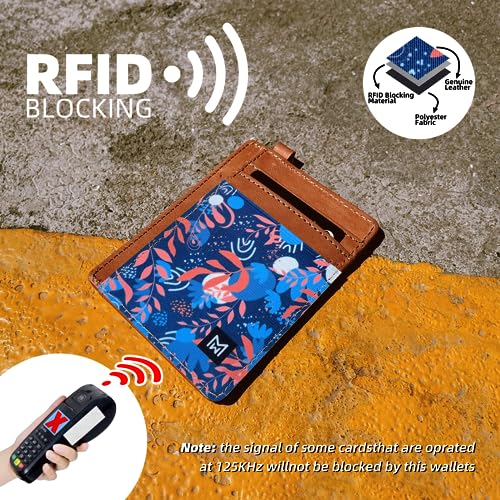 Image of Credit Card Holder Wallet for Women Slim Minimalist Wallet RFID Blocking Leather Wallets Elastic Front Pocket Wallet for Women, Morishima, 4.5 x 3.2 x 0.3 inches, Minimalist