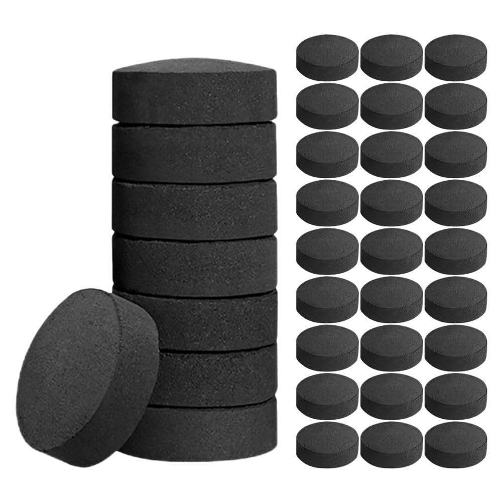Briquetas de Carbón 70 Piezas, Carbón Vegetal Negro para Barbacoa | Encendido Rápido, Uso Práctico en Aventura y Fuego Exterior, Formato Ligero para Llevar