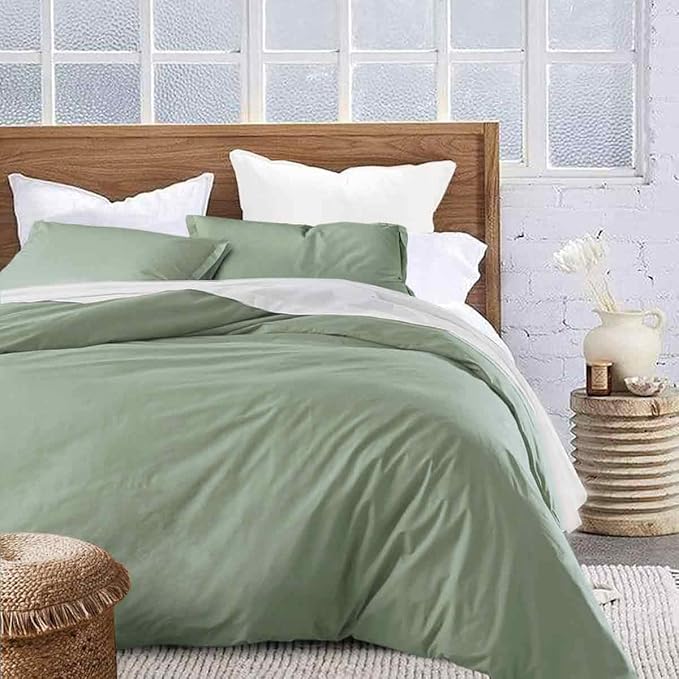 ETDIFFE Sage Green Twin Comforter Set, 5 Piece Boho Twin XL