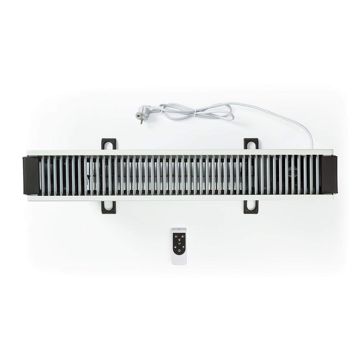 NEDIS Konvektor Heizlüfter Turbo Elektroheizer Verstellbares Thermostat 3 Wärmeeinstellungen Heizgebläse Fernbedienung Timer L 60,5 cm