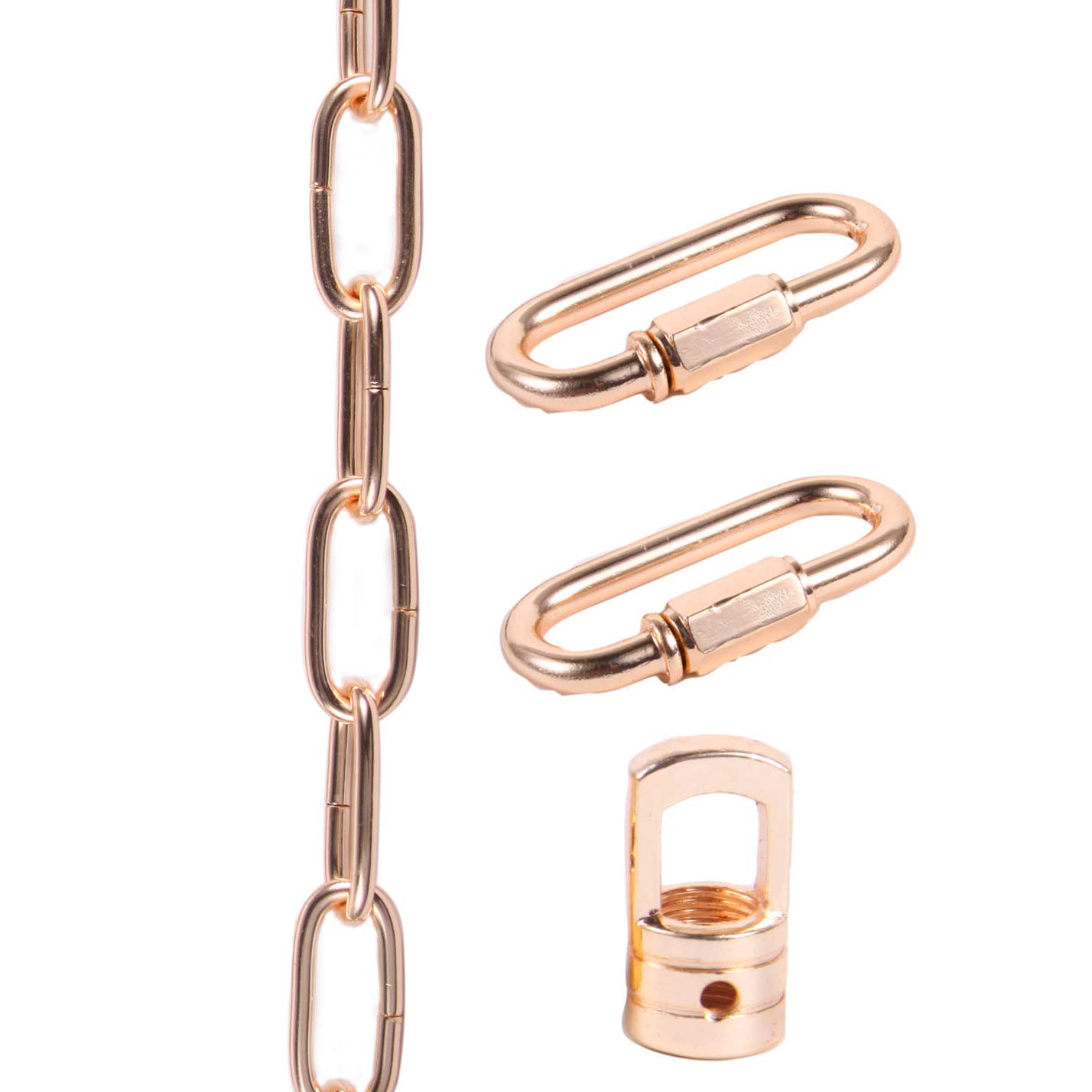 Lighting Pendant Chain, Heavy Duty Chain for Light Fixture, Mirror or Picture Suspension Chain in Antique Brass Finish, Multiple Specifications (Rose Gold,12)