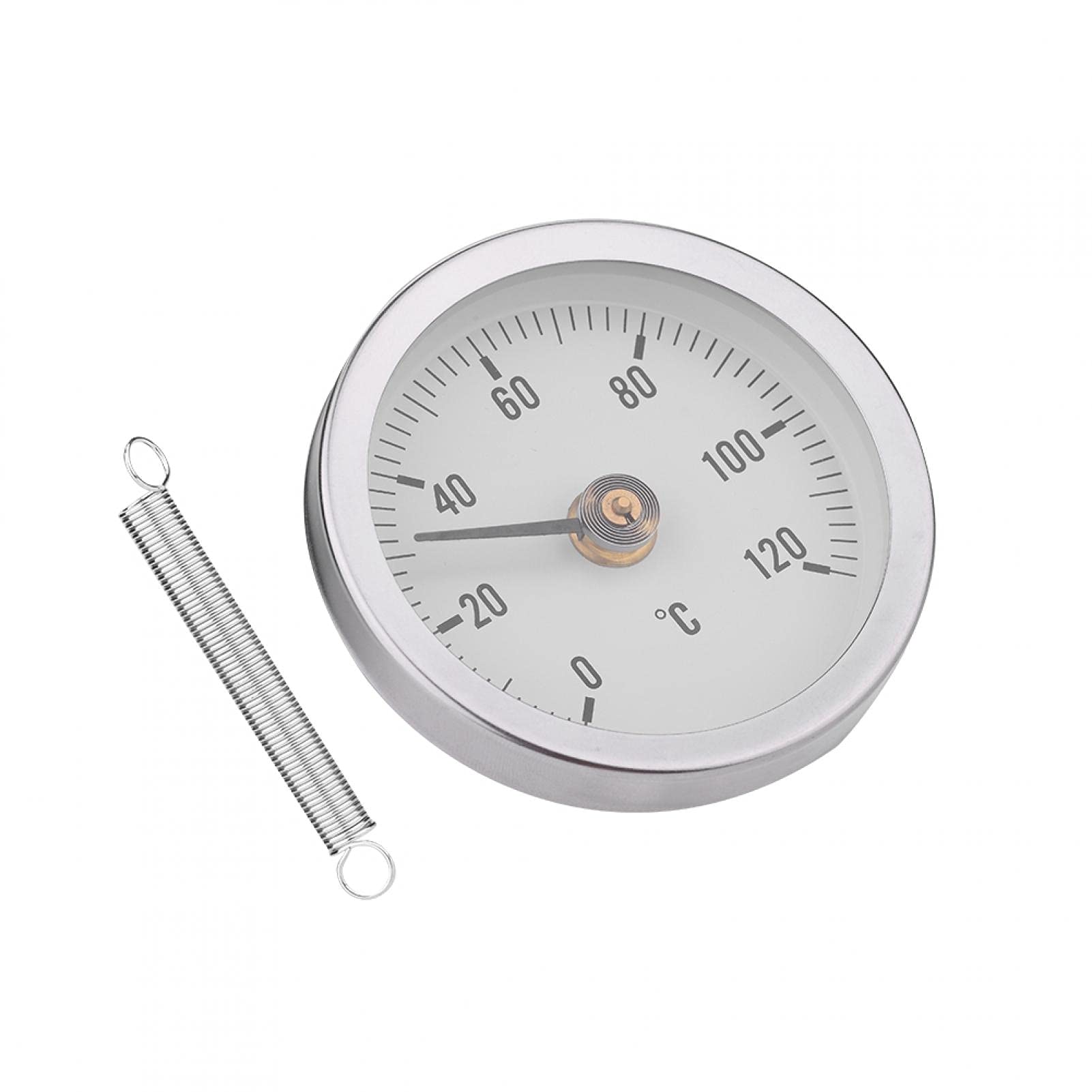 Termometro a Molla Bimetallico da 63 Mm, Superficie del Tubo, IP55, Impermeabile, Antipolvere, a Clip, Sul Termometro, Misuratore di Temperatura per la Misurazione della Temperatura di Tubi Dell'acqua
