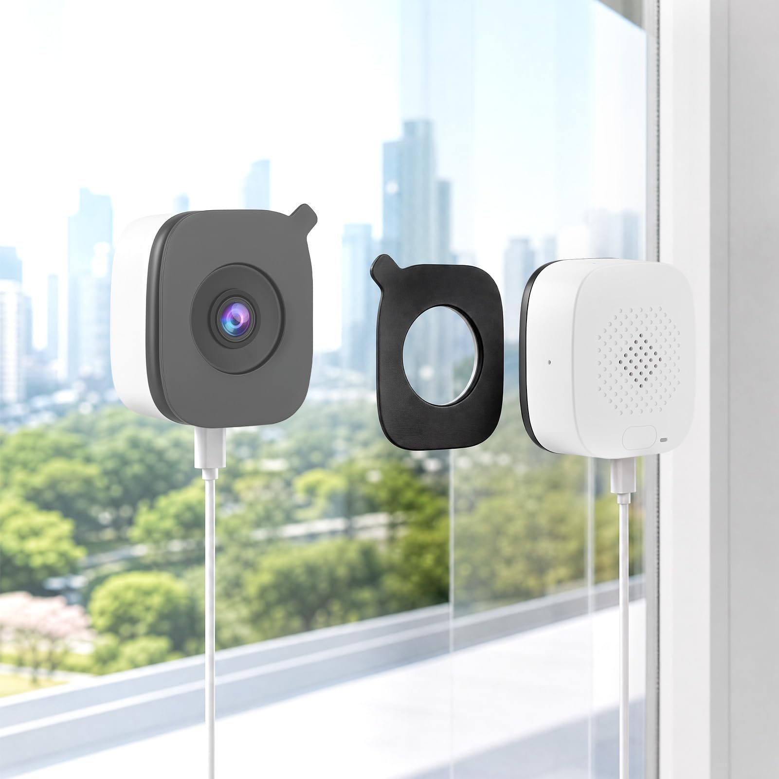 HISUEKIG 5MP 3K Indoor Magnetic Window Camera, 2.4GHz & 5GHz WiFi Magnetic Window Cameras for Home Office Apartment Security Looking Outside with AI Color Night Vision, Person & Motion Detection