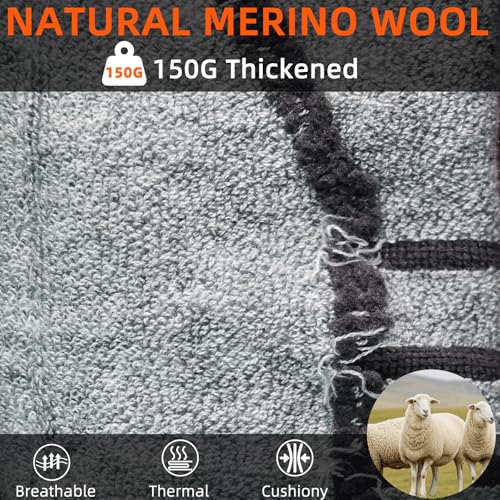 FREEHILL Merino Wool Heated Socks for Men Women, 5000mAh One-Click Control Rechargeable Cold Weather Heated Ski Socks4