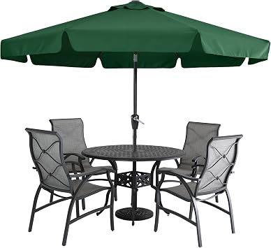 MasterCanopy Valance Patio Umbrella for Outdoor Table Market -8 Ribs (2.7M, Forest Green)