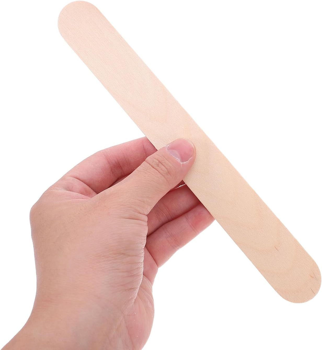YARNOW 100pcs Jumbo Wooden Craft Sticks for DIY, Waxing, Ice Treat and Color Mixing, Unfinished Wood Rods for Arts and Crafts Projects