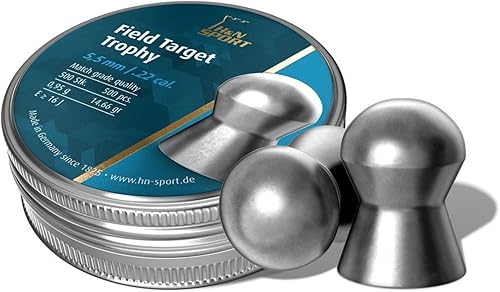 H&N Sport HN Field Target Trophy Pellets .22 Cal. Tamaño de cabeza de 0.218 in