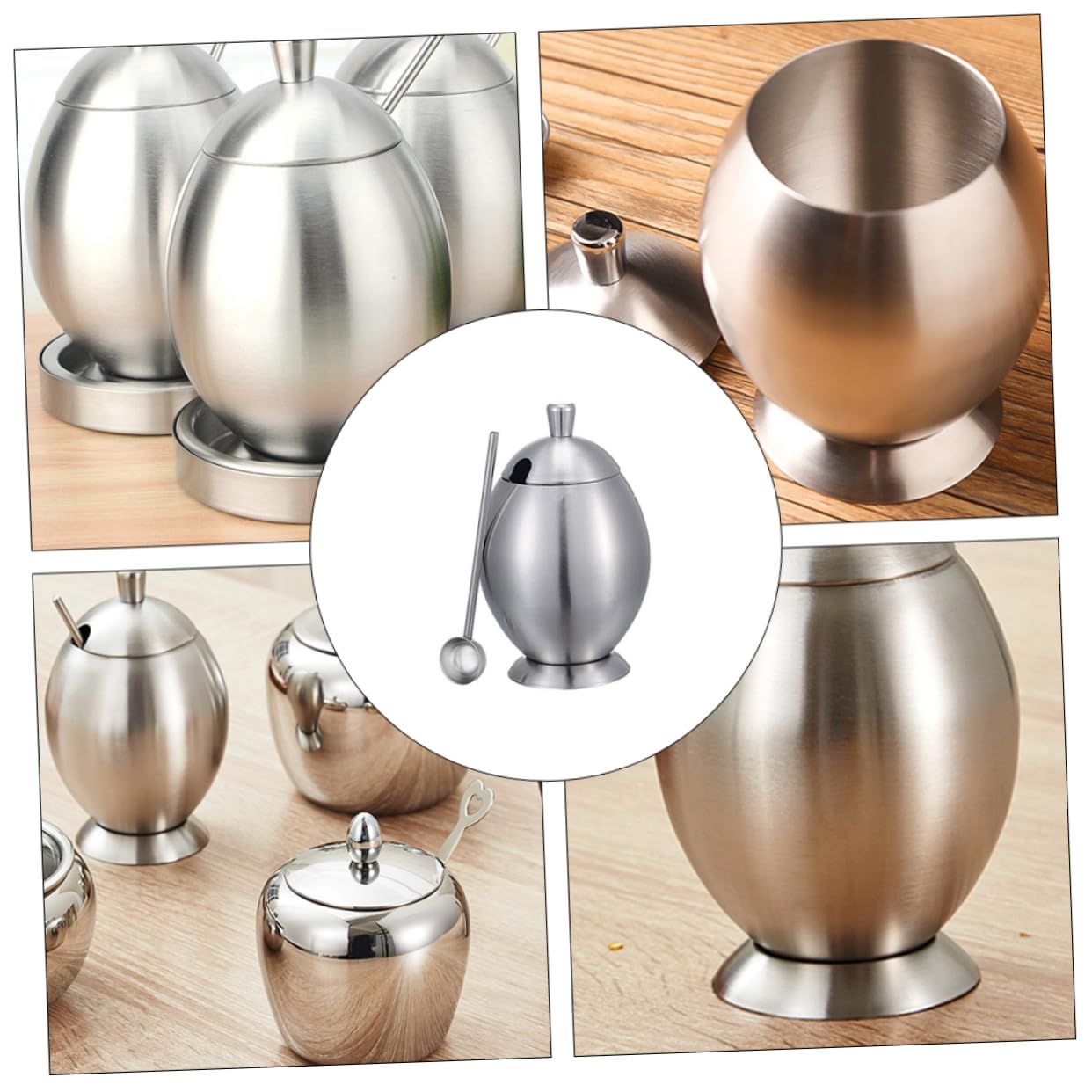 Gatuida Barattolo Versatile Coperchio e Cucchiaio in Acciaio Inossidabile 304 per Condimenti per Uso Domestico in Cucina e Sala da Pranzo