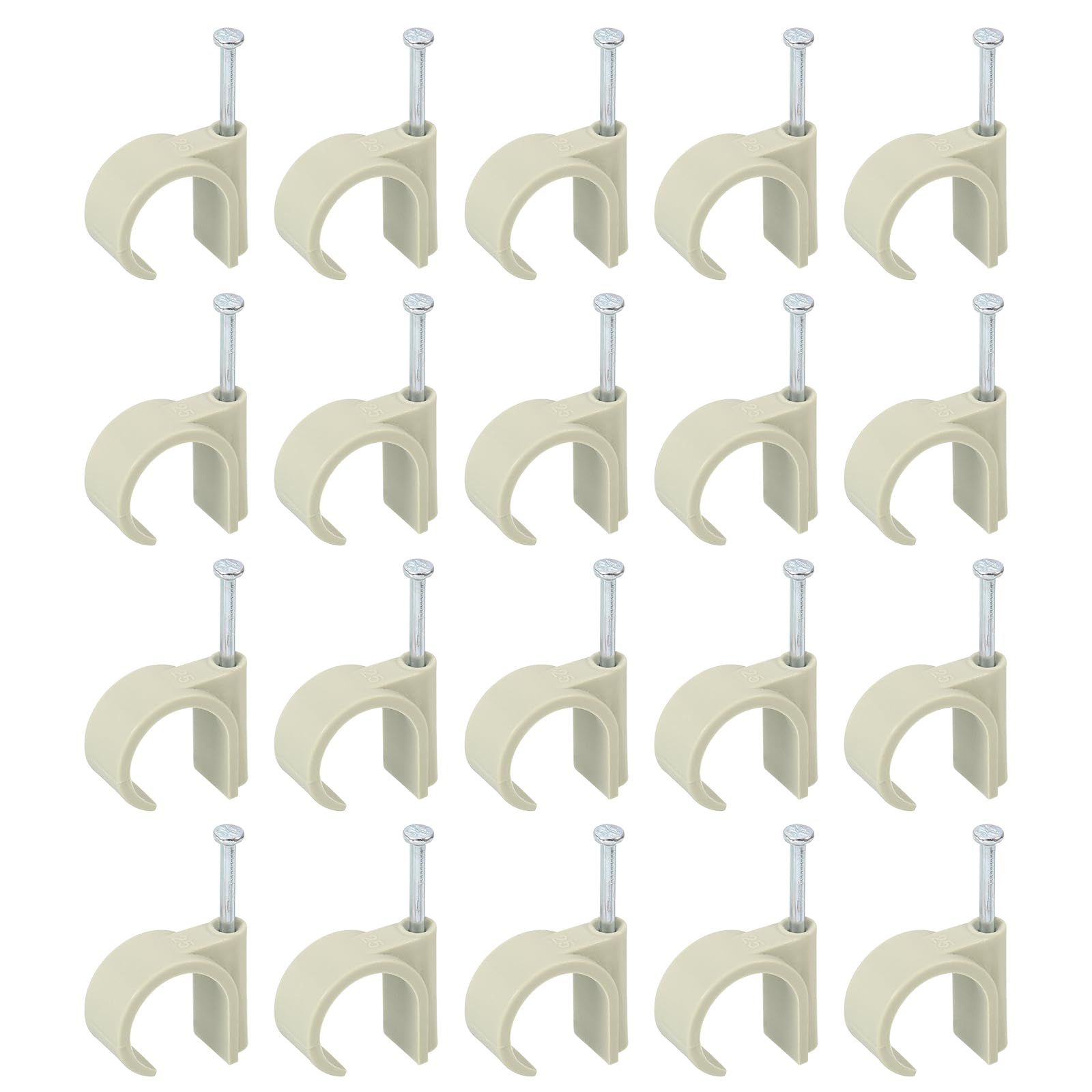 uxcell 50Pcs Cable Wire Clips, Nail in Cable Clips 25mm/0.98", Plastic Round Ethernet Cable Clips for Cable Management, Wall, Ethernet, TV,