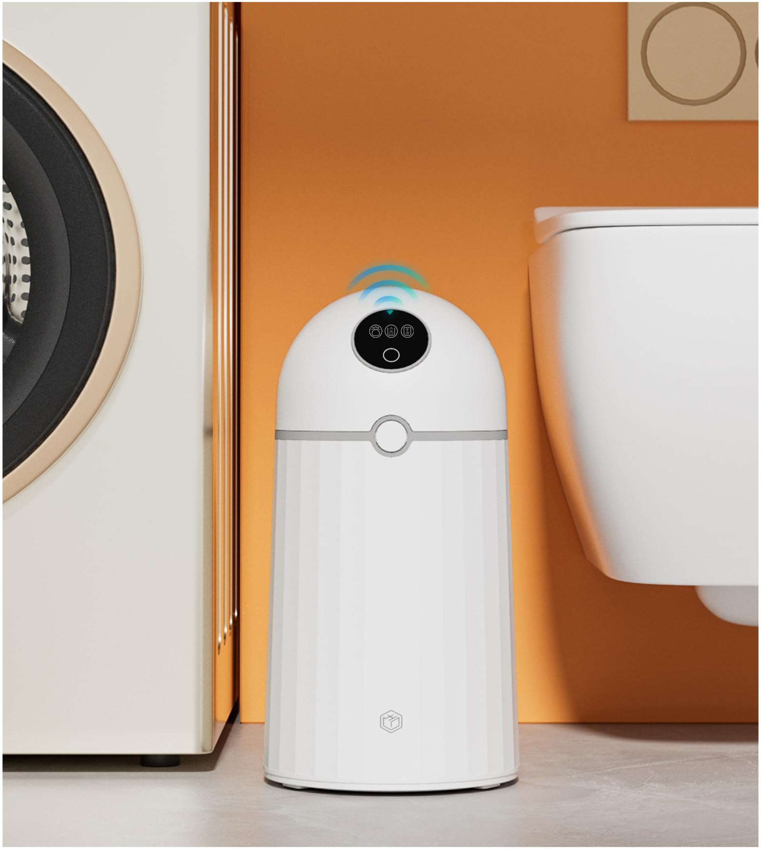 Automatischer berührungsloser Badezimmer-Mülleimer, automatisches Absacken und Versiegeln, intelligenter Bewegungsmelder-Mülleimer mit Deckel, 2,7 Gallonen, wasserdicht, kleiner