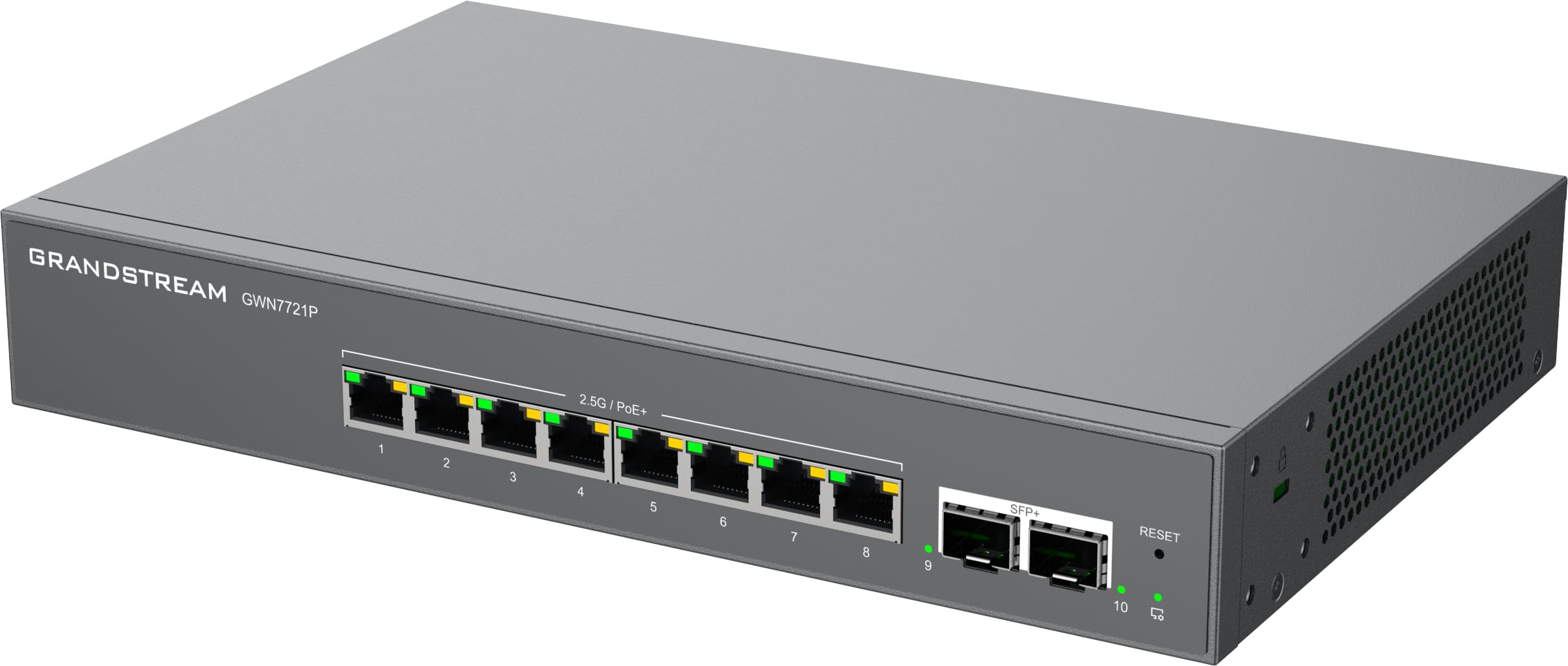 Switch Grandstream GWN7721P 8 Puertos Gigabit PoE 2 Puertos 10Gbps SFP+