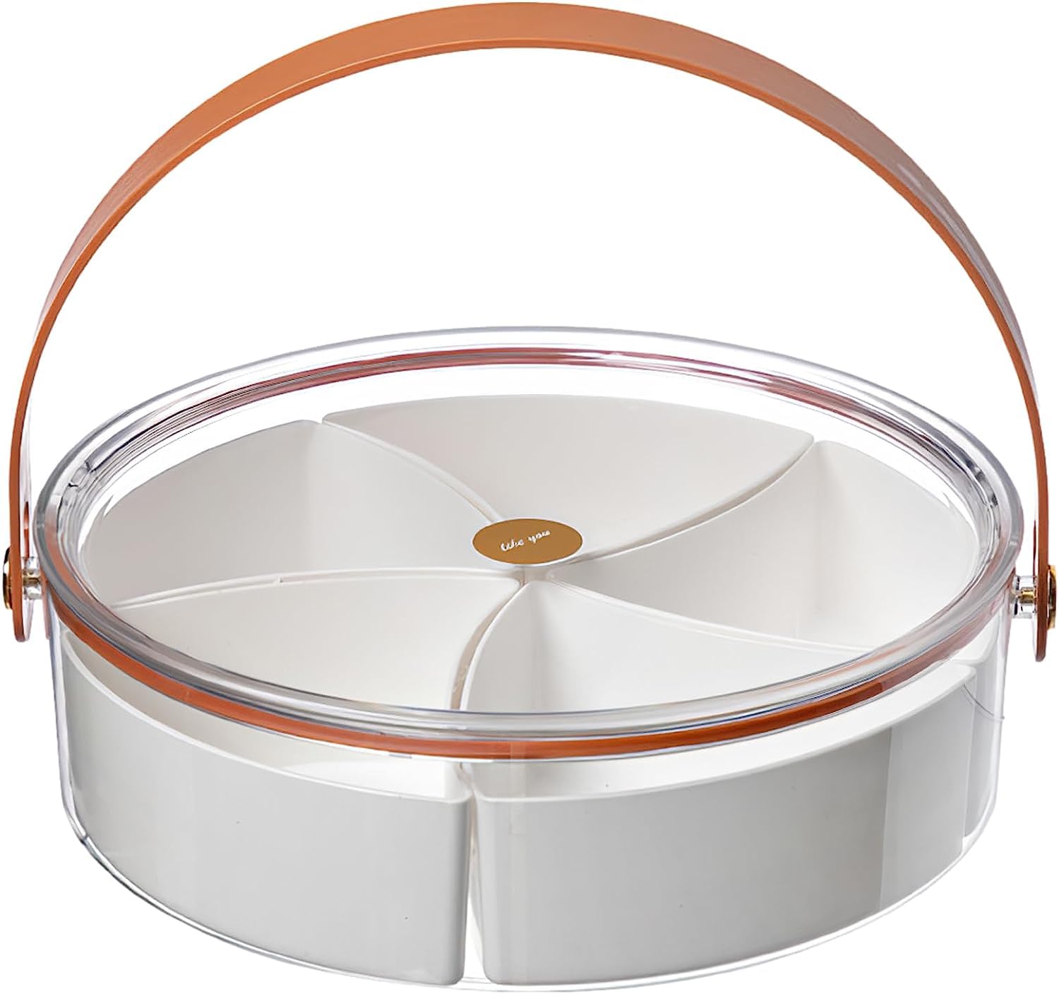 Generic Divided Serving Tray with Lid and Handle Snackle Box Charcuterie Container Portable Snack Platters Clear Organizer for Candy, Fruits, Nuts, Snacks, for Parties, Entertaining, Picnic