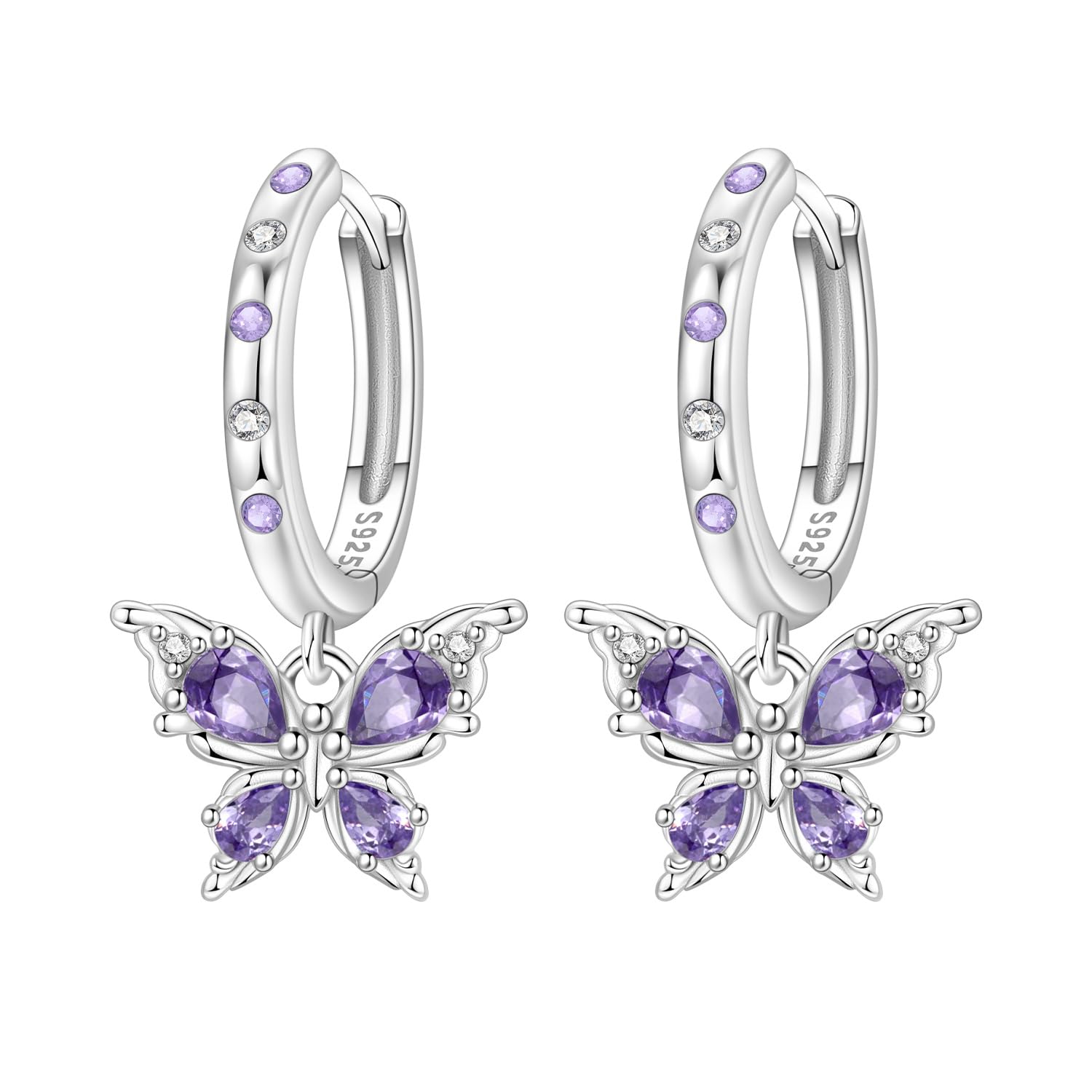 CYMYSS Mujer Largos Pendientes Colgantes de Plata Pendientes Dangle Regalos para mujeres en aniversarios y cumpleaños