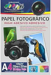 Papel Fotográfico Adesivo A4 130g – 50 Folhas – Alta Resolução, Secagem Rápida e Resistência à Água – Ideal para Impressão Doméstica e Profissional – Off Paper
