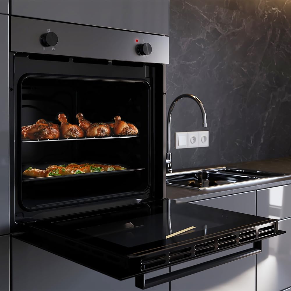 Cecotec Forno da Incasso Convenzionale 77L Bolero Hexa C126000 Dark Inox A. 2800W, 4 Funzioni, Modalità Convezione, Steam Base X2, Basso Consumo, Facile Pulizia, 5 Posizioni