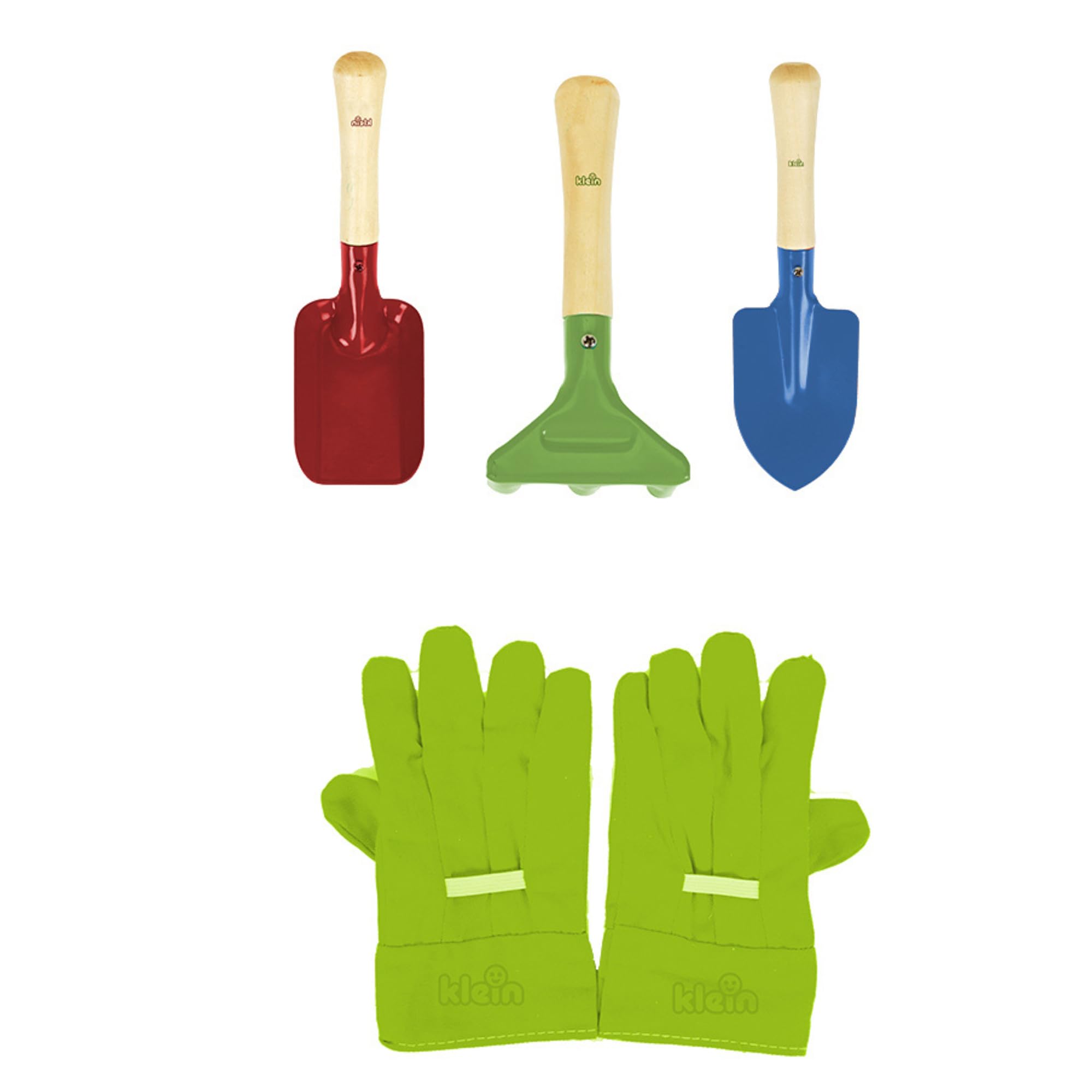 Theo Klein 7669 Carriola per bambini con accessori I In metallo, portata fino a 10 chili I Include robusti attrezzi da gioco di giardino I Giocattoli per bambini dai 3 anni in su