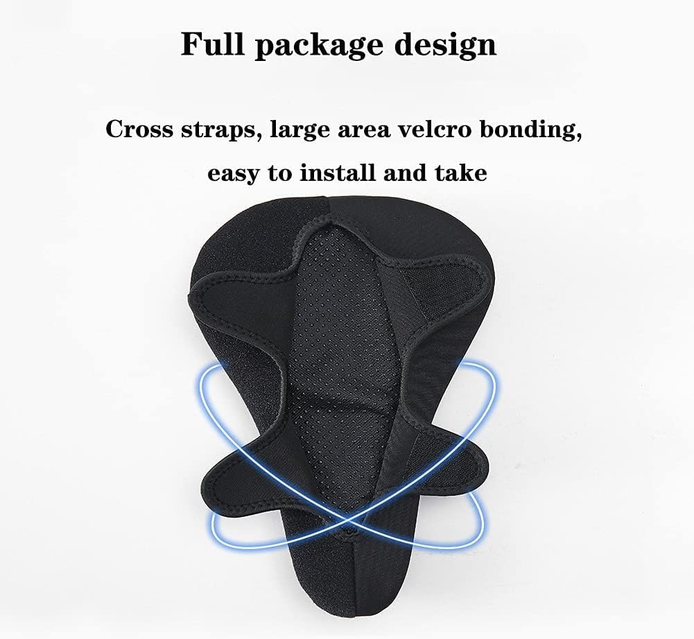 Cuscino del sedile della bici, Extra Soft Copertura del sedile del cuscino della bici con la copertura resistente all'acqua e alla polvere, copertura del sedile della bici in gel,(11pollici x7pollici)