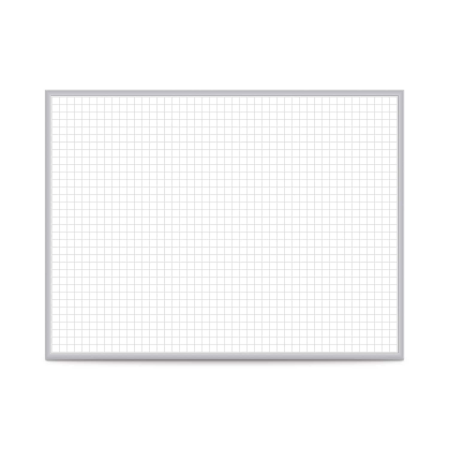 Grid 4' x 8' Magnetic Whiteboard by Ghent – 97"W x 48.5"H, Magnetic Steel, Gray, Model GRPM321G-48