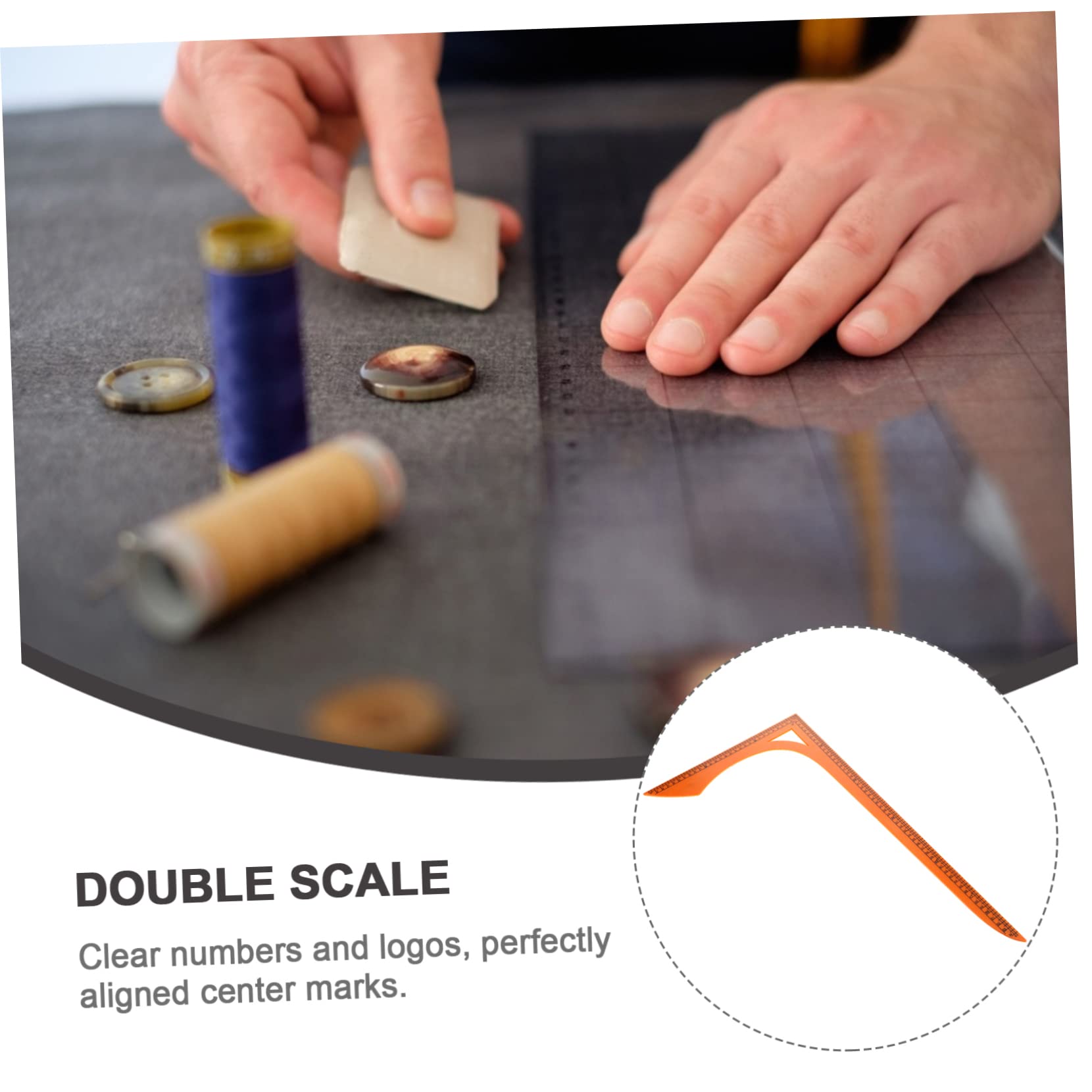 Regla de Corte en Forma de L para Costura y Patronaje | Plástico Naranja, Doble Escala Ángulo Recto, para Patchwork y Confección de Prendas