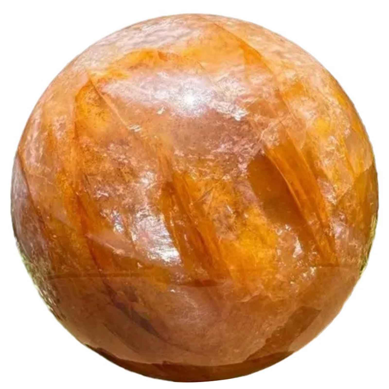 nviusdSJ Natural Yellow Phantom Quartz Crystal Ball, Feng Shui Wealth Stone(2.76in(7cm))