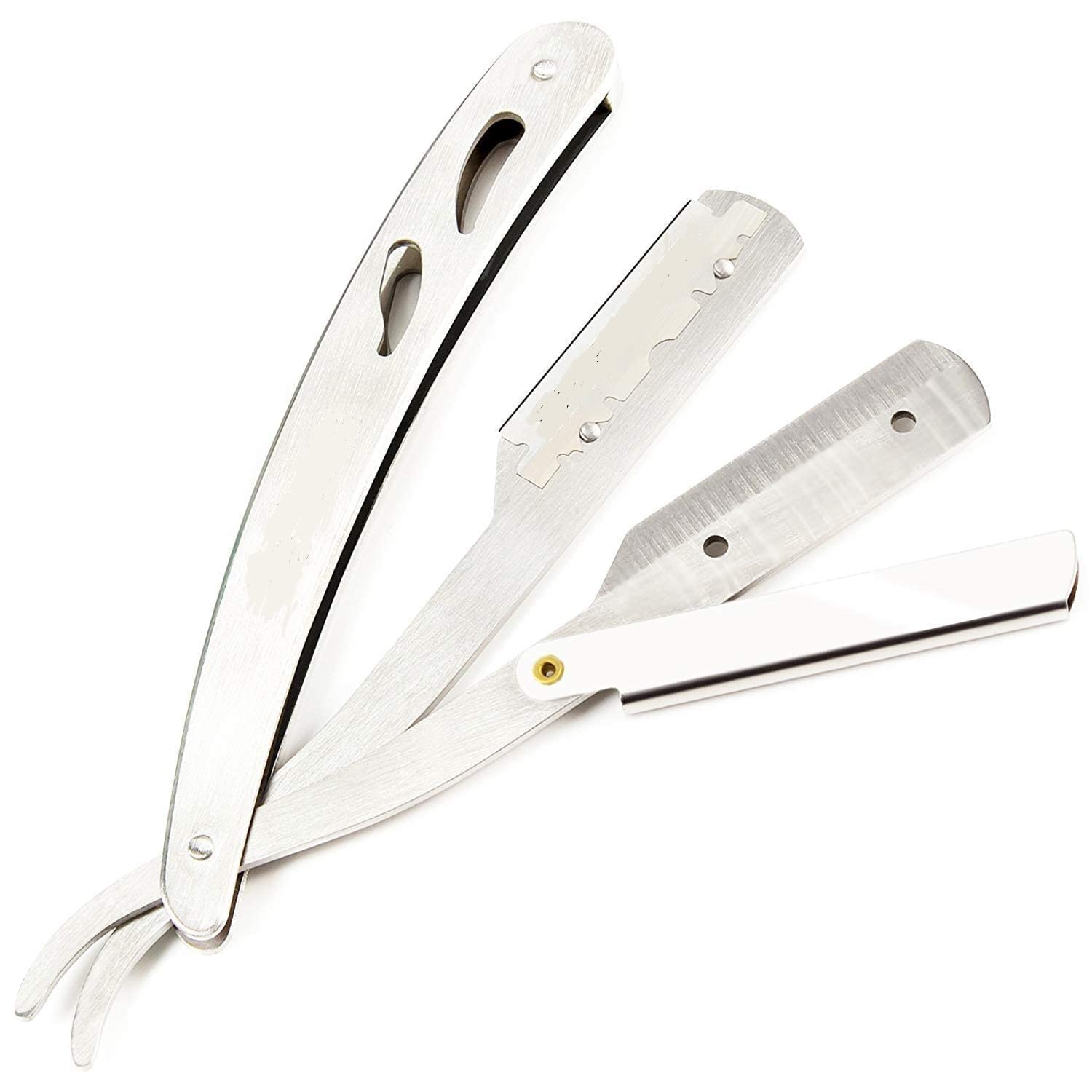 Jibaro Care Professional Barber Stainless Steel Straight Edge Razor Safety Salon Quality Smooth Shave Folding Hair Salon Shaving Razor Ustra for Men