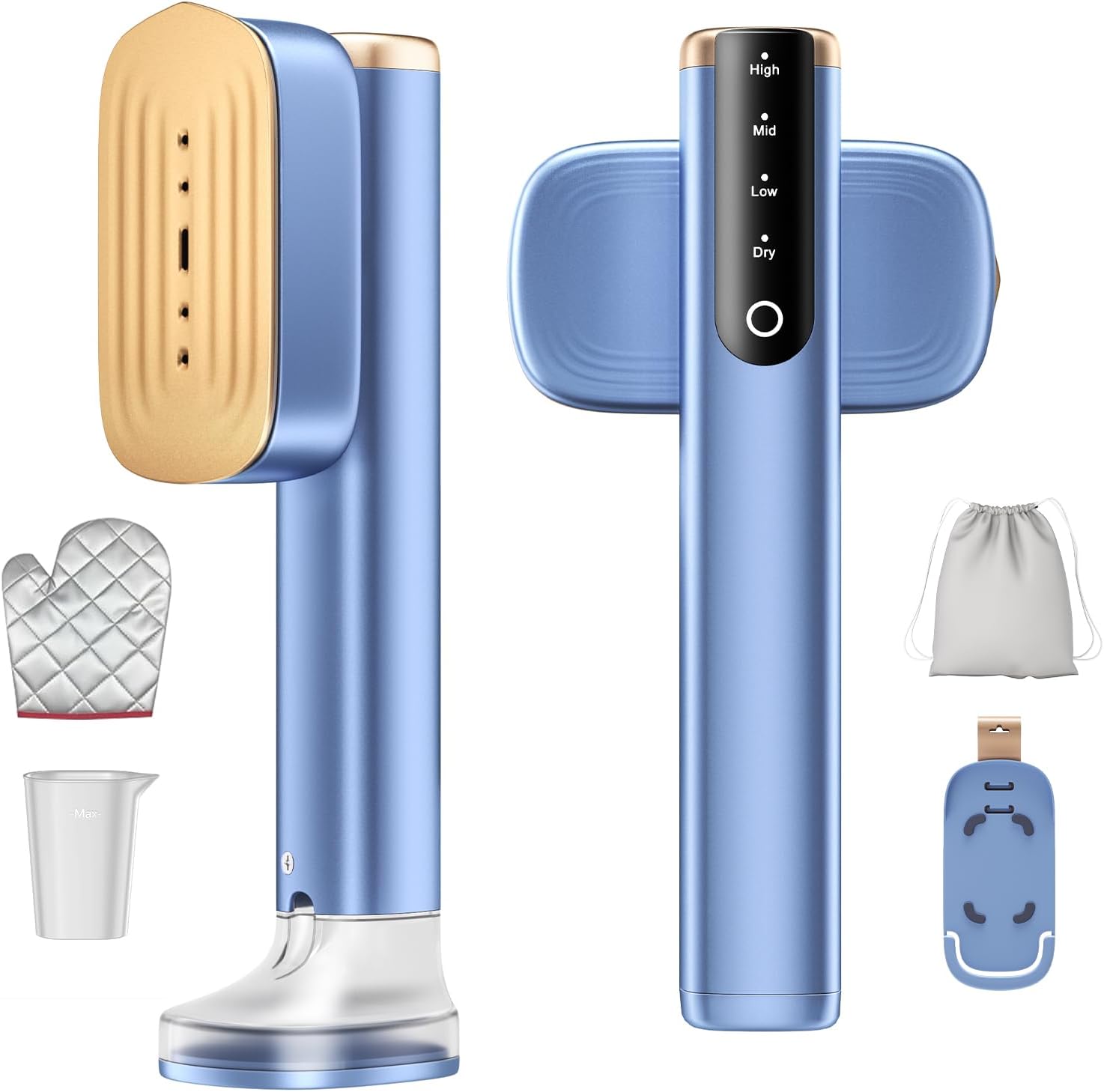 MIYOKO 2-in-1 Garment Steamer for Clothes, 1200W Handheld Steam Iron with Two Water Tanks (3.38 &6.09 Oz.), 15s Fast Heating, 25G/Min High Speed Steams, 110-120V for Home &Travel Portable Use, Blue MIYOKO 2-in-1 Garment Steamer for Clothes, 1200W Handheld Steam Iron with Two Water Tanks (3.38 &6.09 Oz.), 15s Fast Heating, 25G/Min High Speed Steams, 110-120V for Home &Travel Portable Use, Blue