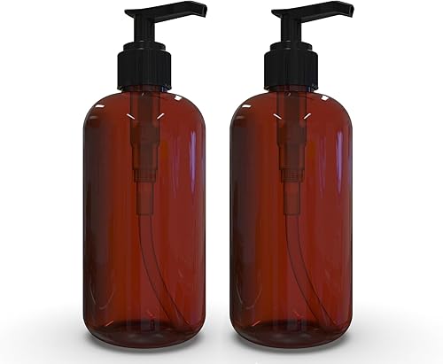 Miniatura 8 de BRIGHTFROM Botellas de plástico con dispensador de bomba, 8 onzas vacías, recipientes recargables sin BPA para gel de baño, hidratante, crema