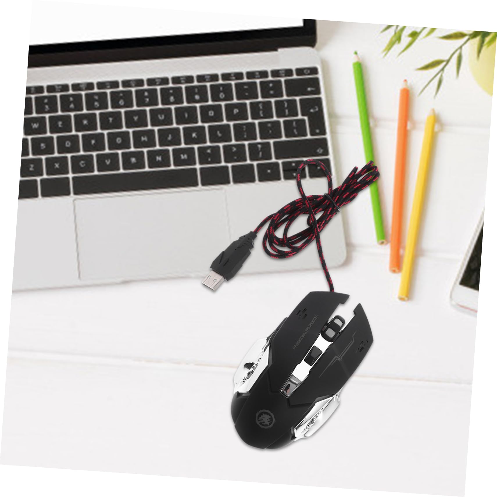 8 Szt. Ergonomiczna Mysz Gamingowa z Przewodem USB Przełącznik Dpi Podświetlenie Rgb Antypoślizgowa i Trwała dla Komputerów Stacjonarnych i Biurowych Uniwersalna dla Graczy i