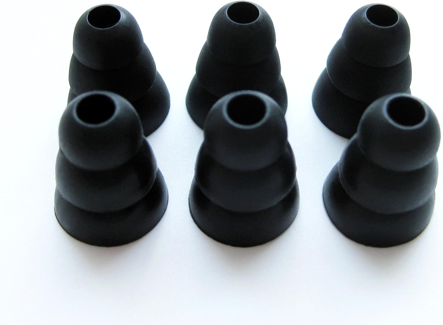 6pcs Eartips Compatible with Raycon Everyday and Fitness Wireless Earphones - Large Black Soft Triple Flange Replacement Earbuds 2