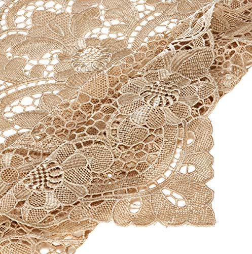 Crystal Embroidered Vintage Lace Design 70" X 160" Oblong/Rectangle Tablecloth In Cream #TOP1