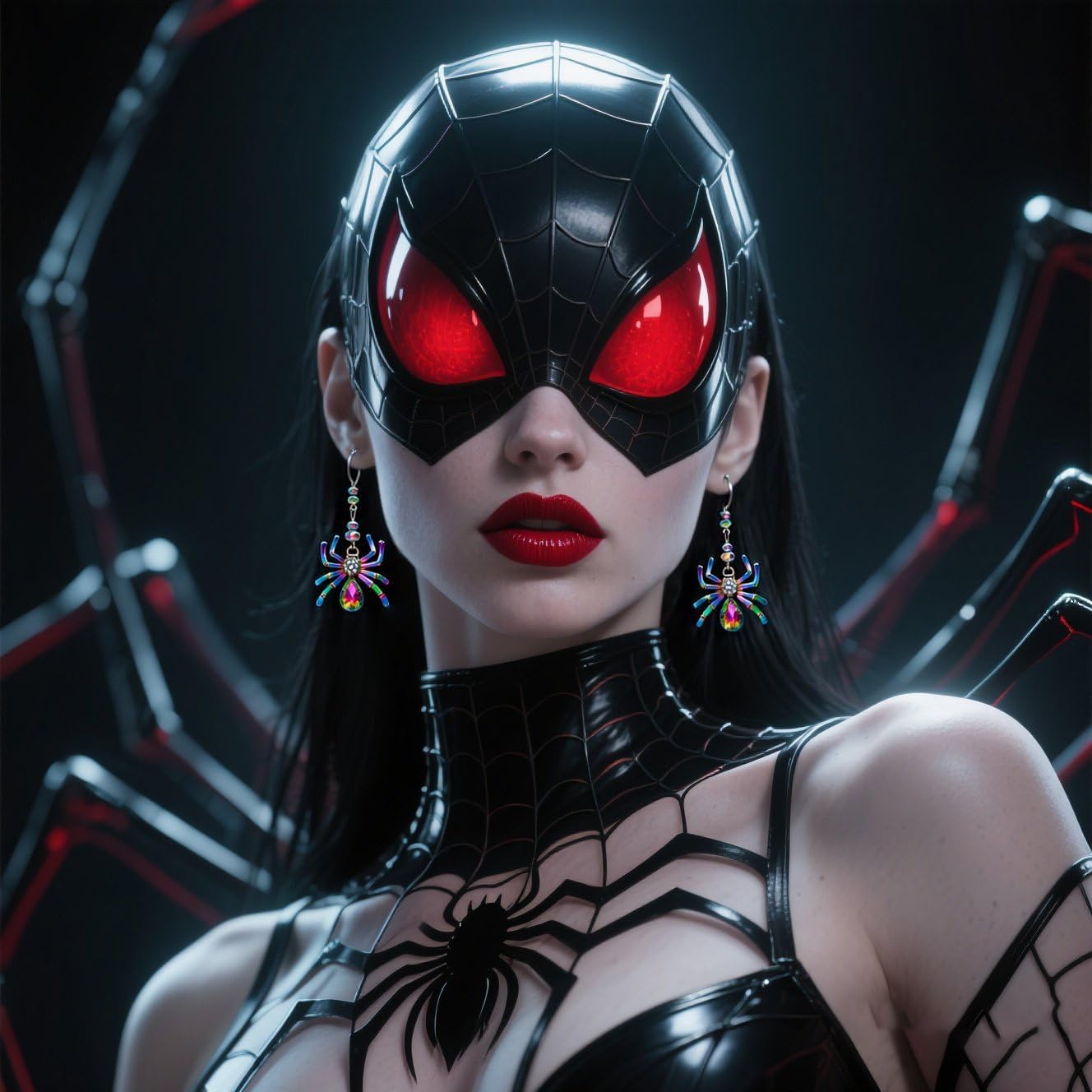 Gothic Spider Earrings for Women Punk Spider Dangle Drop Earrings Halloween Spiders Crystal Earring Halloween Jewelry Gift for Women - Image 2