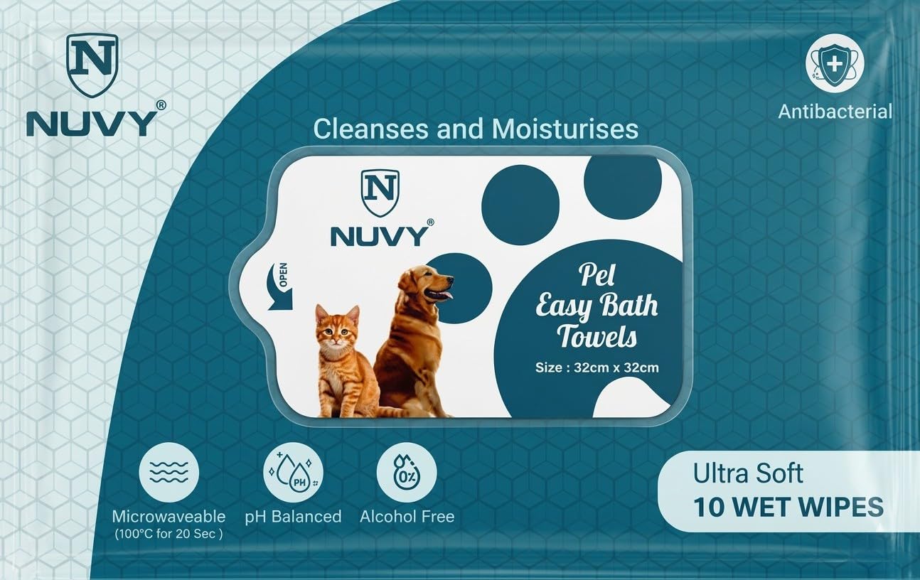 Pet Antibacterial Wet Wipes for Dogs & Cats – Extra Large Bath Towels (32 x 32 cm) | Thick, Ultrasoft & Alcohol-Free Waterless Shampoo Wipes for Grooming, Travel & Home (Pack of 3) | Quick & Easy Cleaning,Antibacterial Protection,Alcohol-Free & pH Balanced,Mess-Free Grooming,Perfect for Home & Travel-image-45