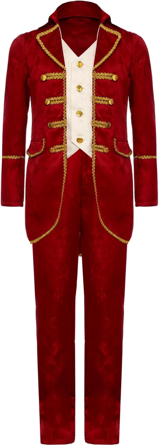 Boys Kids Long Sleeve Victorian Jacket Coat Historical Renaissance Steampunk Gothic Tailcoat with Pants