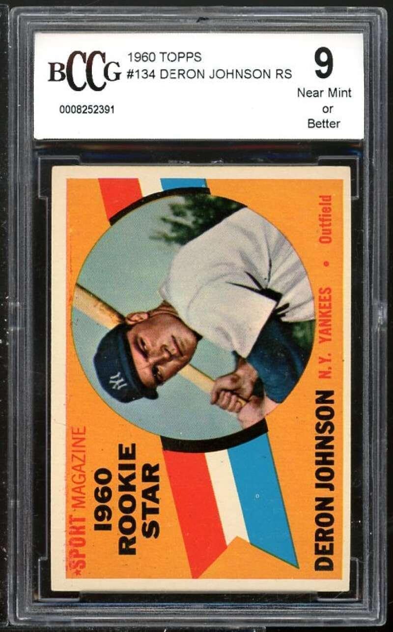 Deron Johnson Rookie Card 1960 Topps #134 BGS BCCG 9 (Read Description) - Baseball Slabbed Rookie Cards