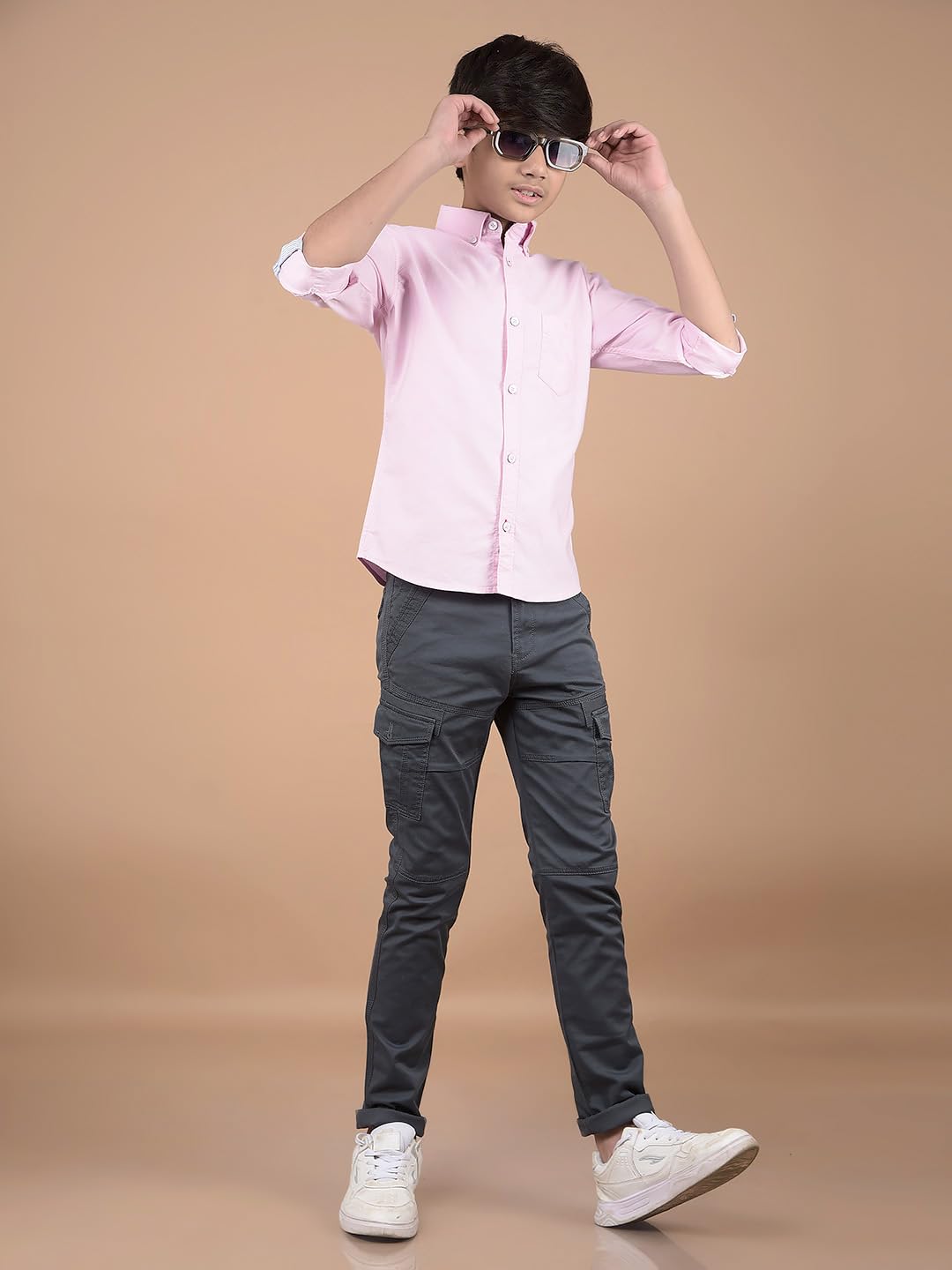 Crimsoune Club Boy's Pink Button Down Collar 100% Cotton Shirt (5-6Y) 3