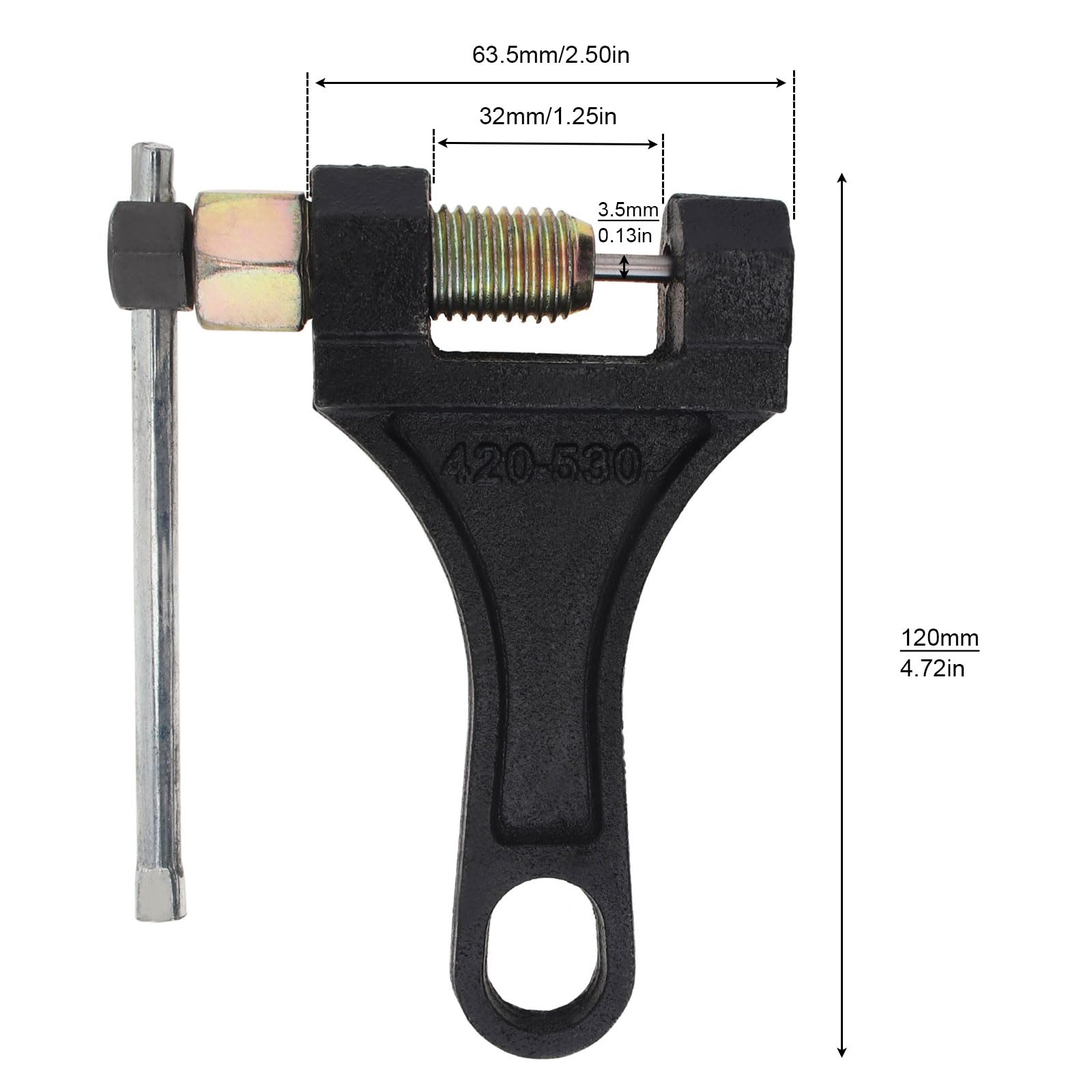 Windance Disyuntor de cadena #420-530 Herramienta de extracción de eslabones para Dirt Pit Bike ATV Quad Go Kart Scooter Motocicleta Bicicleta Cadena Break # 420 428 520 525 528 530
